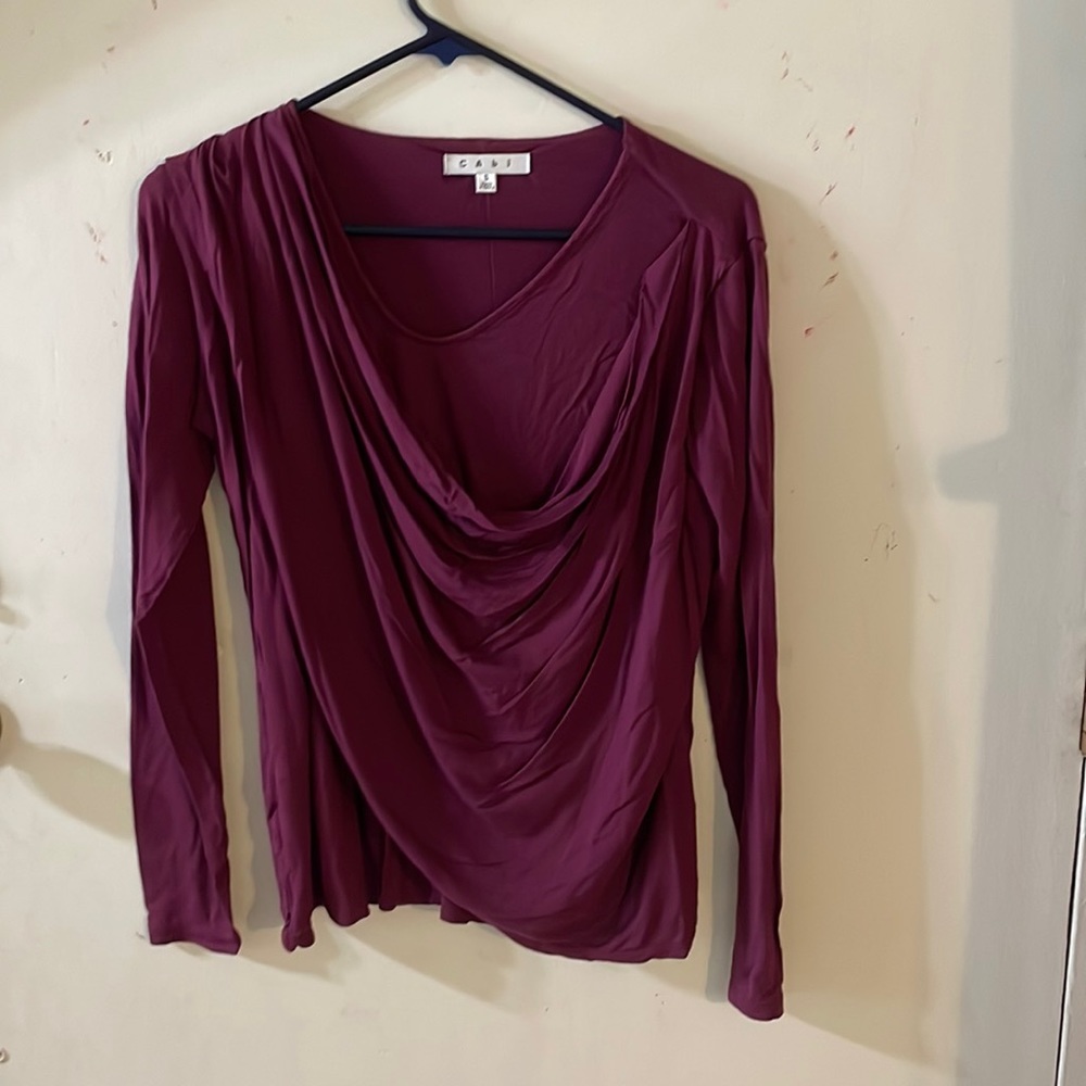 CAbi long sleeve drape shirt